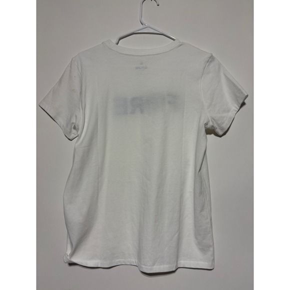 G/Fore Women Size M White Fore Heart Stitched Graphic Short Sleeve Shirt Spots - Picture 2 of 6